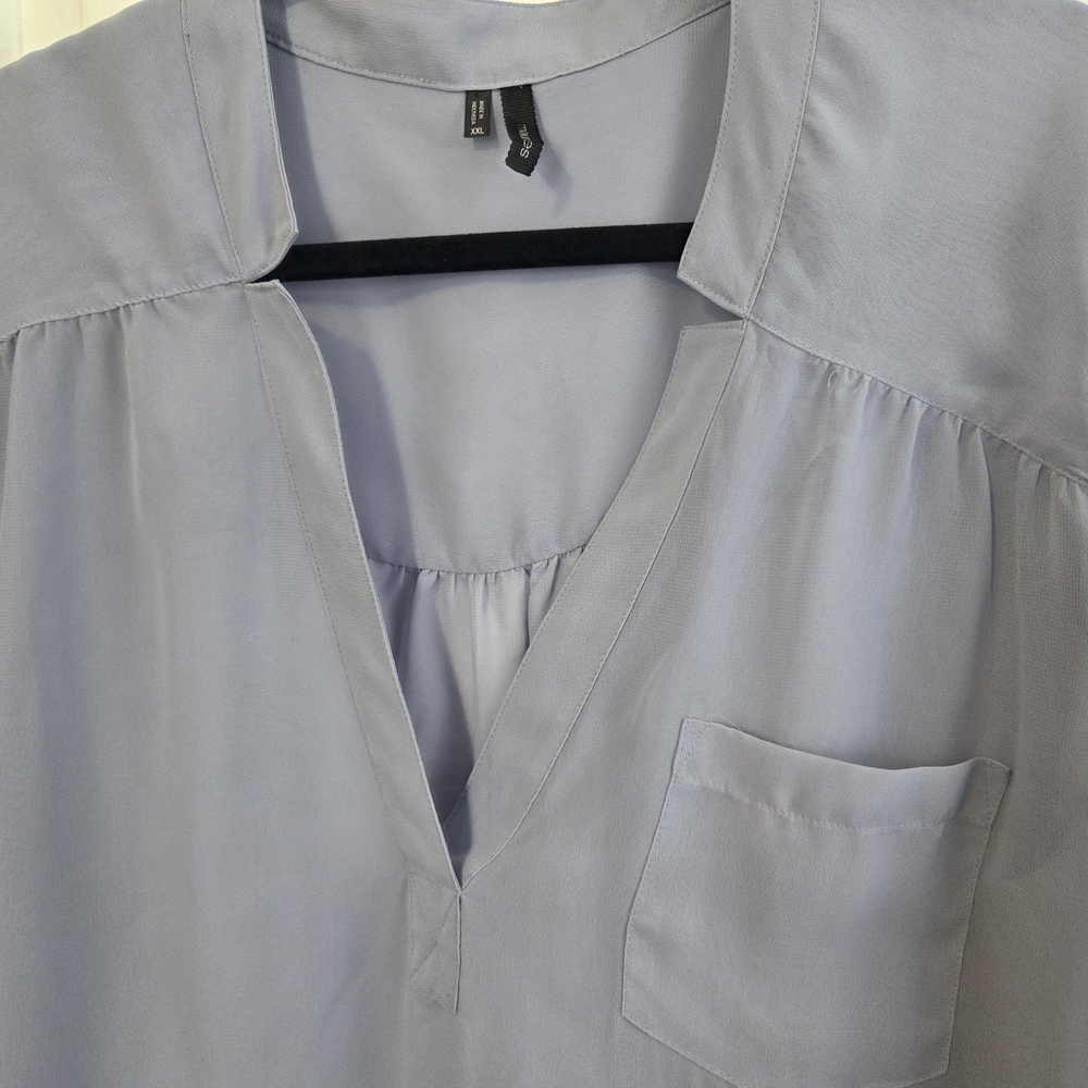 Maurices Lilac Chiffon XXL Rollup Sleeves Blouse